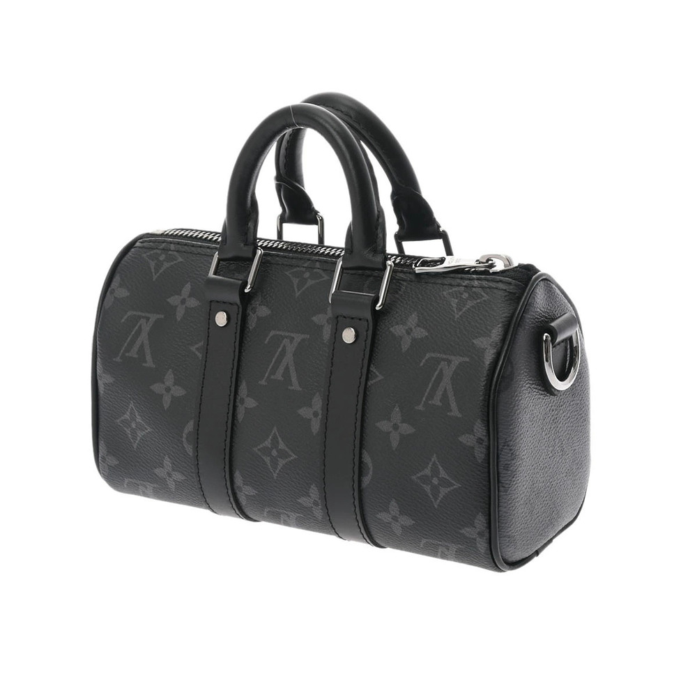 Louis Vuitton Keepall Black Black Monogram Eclipse Bag Canvas Boston